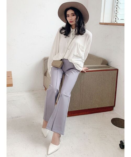 GYDA（ジェイダ）の「【セットアップ着用可】HEMスリット ポンチパンツ（その他パンツ・レディース・パープル/ベージュ・FREE）」の6枚目の写真