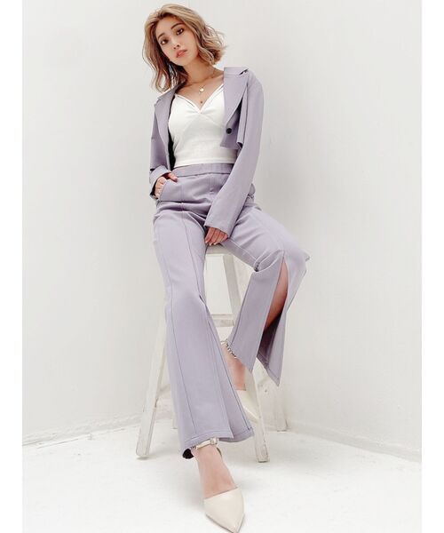 GYDA（ジェイダ）の「【セットアップ着用可】HEMスリット ポンチパンツ（その他パンツ・レディース・パープル/ベージュ・FREE）」の7枚目の写真