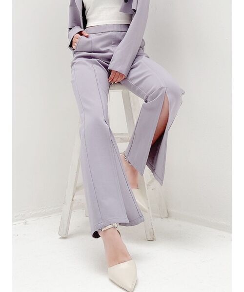 GYDA（ジェイダ）の「【セットアップ着用可】HEMスリット ポンチパンツ（その他パンツ・レディース・パープル/ベージュ・FREE）」の9枚目の写真