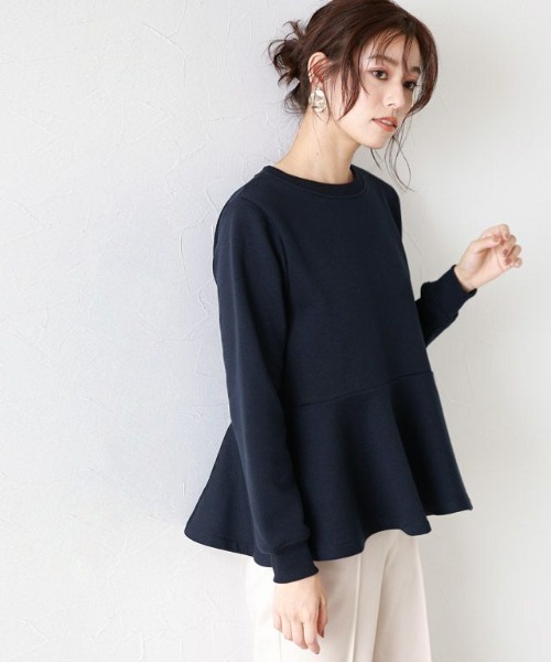 Pierrot（ピエロ）の「裏起毛フレアデザインプルオーバー（スウェット・レディース・ブラック/オフホワイト/モカ/ラベンダー/ネイビー/チャコール・M/L）」の10枚目の写真