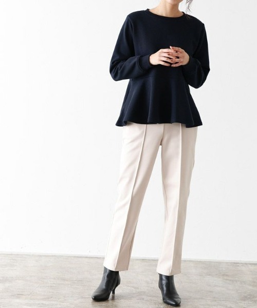 Pierrot（ピエロ）の「裏起毛フレアデザインプルオーバー（スウェット・レディース・ブラック/オフホワイト/モカ/ラベンダー/ネイビー/チャコール・M/L）」の9枚目の写真