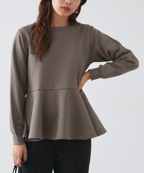 Pierrot（ピエロ）の「裏起毛フレアデザインプルオーバー（スウェット・レディース・ブラック/オフホワイト/モカ/ラベンダー/ネイビー/チャコール・M/L）」の20枚目の写真