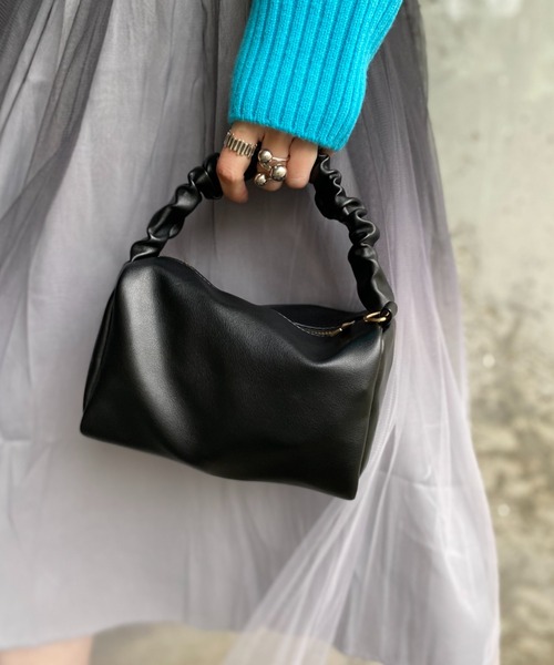 deux amour（ドゥーザムール）の「フリルハンドルミニボストンバッグ（ハンドバッグ・レディース・グリーン/ブラック/ブラウン・FREE）」の10枚目の写真