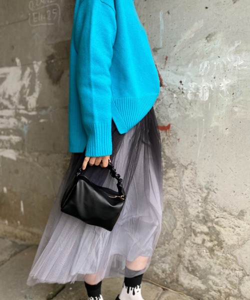 deux amour（ドゥーザムール）の「フリルハンドルミニボストンバッグ（ハンドバッグ・レディース・グリーン/ブラック/ブラウン・FREE）」の9枚目の写真