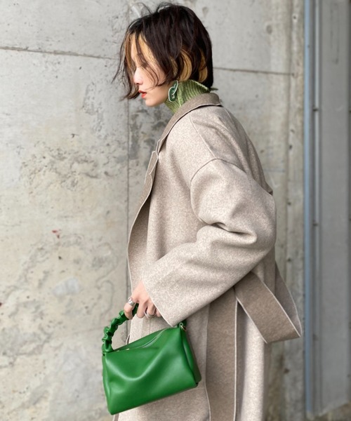 deux amour（ドゥーザムール）の「フリルハンドルミニボストンバッグ（ハンドバッグ・レディース・グリーン/ブラック/ブラウン・FREE）」の14枚目の写真