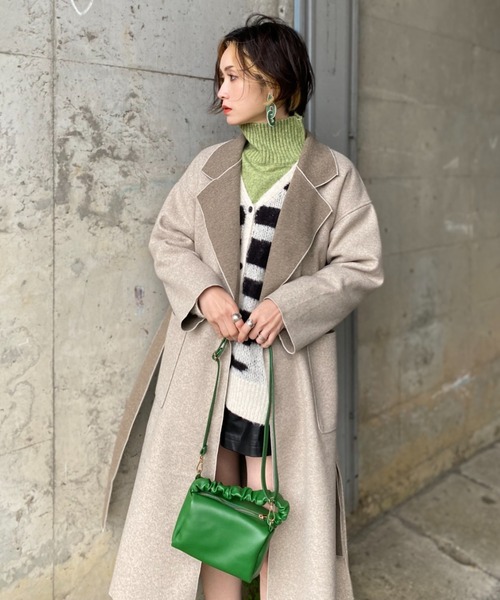 deux amour（ドゥーザムール）の「フリルハンドルミニボストンバッグ（ハンドバッグ・レディース・グリーン/ブラック/ブラウン・FREE）」の19枚目の写真