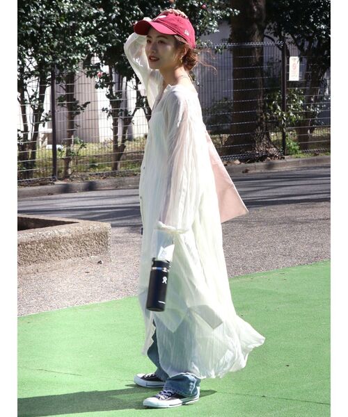 Ungrid（アングリッド）の「2wayワッシャーロングワンピース（ワンピース・レディース・ブラック/オフホワイト/ミント・FREE）」の21枚目の写真