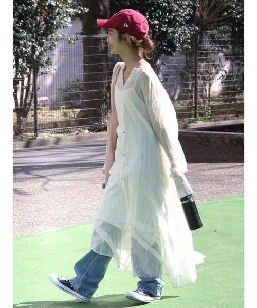 Ungrid（アングリッド）の「2wayワッシャーロングワンピース（ワンピース・レディース・ブラック/オフホワイト/ミント・FREE）」の22枚目の写真