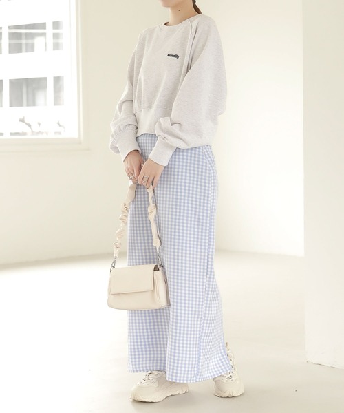 Heather（ヘザー）の「ハイウエストギンガムスリットナロースカート