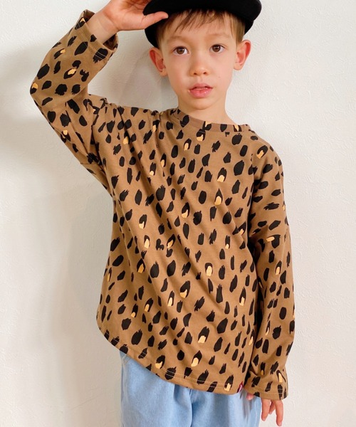 NESTA(ネスタ)の「レオパード長袖Tシャツ(Tシャツ/カットソー・キッズ・ベージュ/グレー・100/110/120/130)」の2枚目の写真