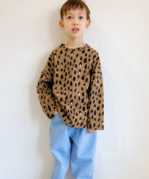 NESTA(ネスタ)の「レオパード長袖Tシャツ(Tシャツ/カットソー・キッズ・ベージュ/グレー・100/110/120/130)」の8枚目の写真