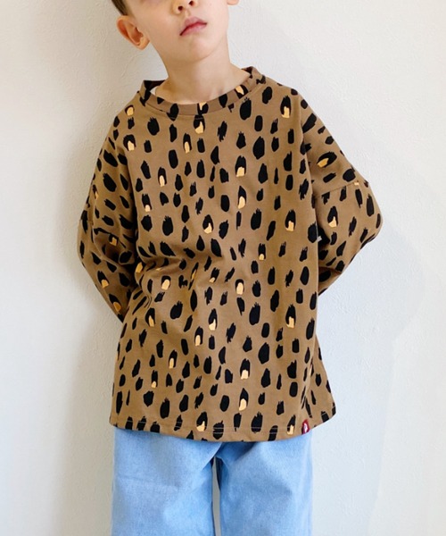 NESTA(ネスタ)の「レオパード長袖Tシャツ(Tシャツ/カットソー・キッズ・ベージュ/グレー・100/110/120/130)」の5枚目の写真