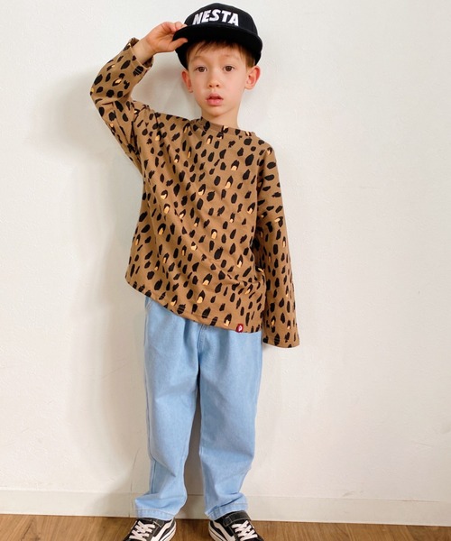 NESTA(ネスタ)の「レオパード長袖Tシャツ(Tシャツ/カットソー・キッズ・ベージュ/グレー・100/110/120/130)」の4枚目の写真