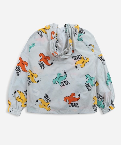 BOBO CHOSES(ボボショーズ)の「Sniffy Dog all over rain jacket(レインコート/ポンチョ・キッズ・ライトグレー系・2-3Y/4-5Y/6-7y/8-9y)」の2枚目の写真