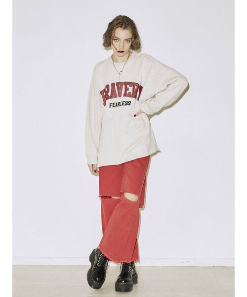 jouetie（ジュエティ）の「BRAVERYロゴカレッジプルオーバー【トレーナー/スウェット】（スウェット・レディース・グレー/ブラック/レッド/グリーン・MEDIUM）」の6枚目の写真