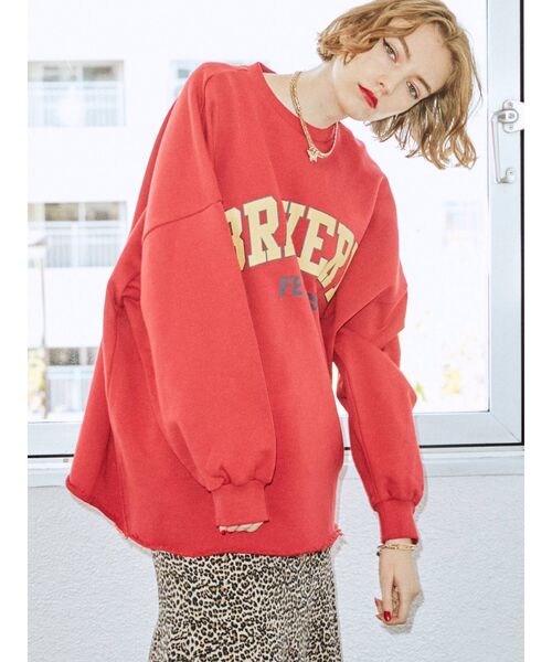 jouetie（ジュエティ）の「BRAVERYロゴカレッジプルオーバー【トレーナー/スウェット】（スウェット・レディース・グレー/ブラック/レッド/グリーン・MEDIUM）」の12枚目の写真