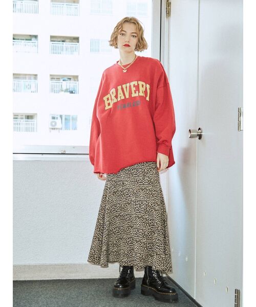 jouetie（ジュエティ）の「BRAVERYロゴカレッジプルオーバー【トレーナー/スウェット】（スウェット・レディース・グレー/ブラック/レッド/グリーン・MEDIUM）」の13枚目の写真