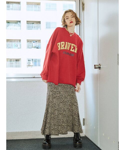 jouetie（ジュエティ）の「BRAVERYロゴカレッジプルオーバー【トレーナー/スウェット】（スウェット・レディース・グレー/ブラック/レッド/グリーン・MEDIUM）」の15枚目の写真