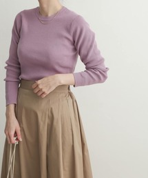 リブニットプルオーバー