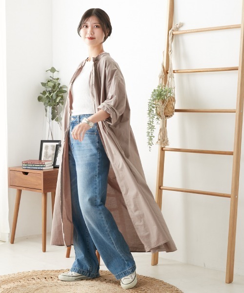 OMNES(オムネス)の「ポプリンソフトフィニッシュ バックギャザーワンピース(ワンピース・レディース・イエロー/グレイッシュベージュ/ホワイト・FREE)」の17枚目の写真