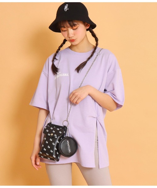 ANAP GiRL(アナップガール)の「モノグラムロゴスマホポシェット(ショルダーバッグ・キッズ・ブラウン/ブラック/ラベンダー・FREE)」の14枚目の写真