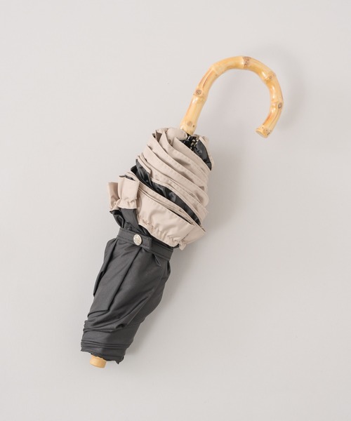 because（ビコーズ）の「because ヒートカットバイカラーフリル晴雨兼用ミニ日傘（折りたたみ傘・レディース・ブラック/ベージュ・FREE）」の17枚目の写真