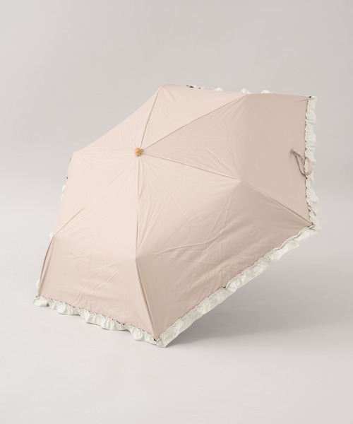 because（ビコーズ）の「because ヒートカットバイカラーフリル晴雨兼用ミニ日傘（折りたたみ傘・レディース・ブラック/ベージュ・FREE）」の22枚目の写真