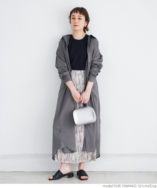 coca（coca）（コカ）の「たっぷりガーゼシャツワンピース（シャツワンピース・レディース・グレー/ライトピンク・ONE SIZE）」の3枚目の写真