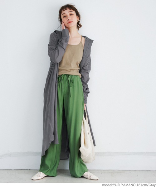 coca（coca）（コカ）の「たっぷりガーゼシャツワンピース（シャツワンピース・レディース・グレー/ライトピンク・ONE SIZE）」の15枚目の写真