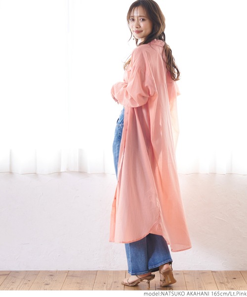 coca（coca）（コカ）の「たっぷりガーゼシャツワンピース（シャツワンピース・レディース・グレー/ライトピンク・ONE SIZE）」の18枚目の写真