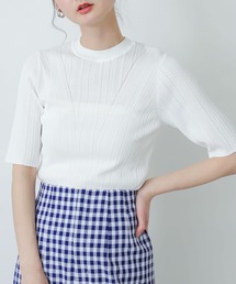 SENSE OF PLACE by URBAN RESEARCH | ランダムリブコンパクトセーター(5分袖)(ニット/セーター)