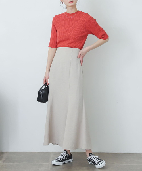 SENSE OF PLACE by URBAN RESEARCH（センスオブプレイスバイアーバンリサーチ）の「ランダムリブコンパクトセーター(5分袖)（ニット/セーター・レディース・ブラック/レッド/ベージュ/グリーン/オフホワイト・ONE）」の22枚目の写真