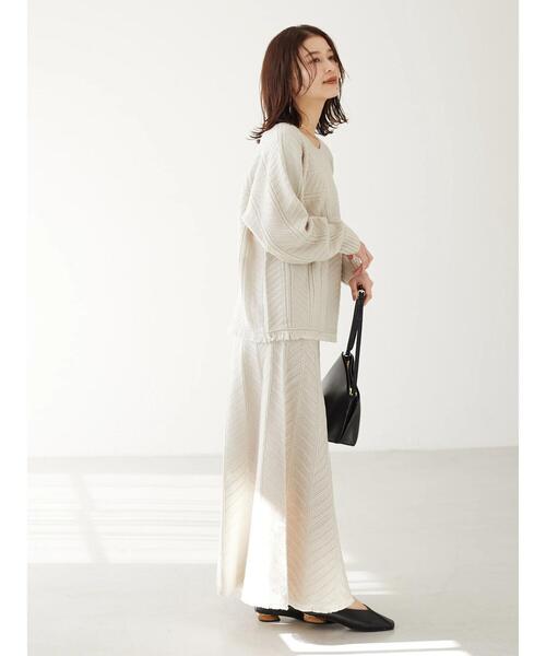 Furryrate（ファーリーレート）の「・furry rate ヘリンボーンドルマンニット＊（ニット/セーター・レディース・グリーン/アイボリー/オレンジ・FREE）」の5枚目の写真