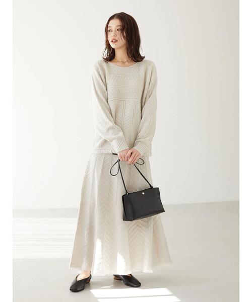 Furryrate（ファーリーレート）の「・furry rate ヘリンボーンドルマンニット＊（ニット/セーター・レディース・グリーン/アイボリー/オレンジ・FREE）」の6枚目の写真