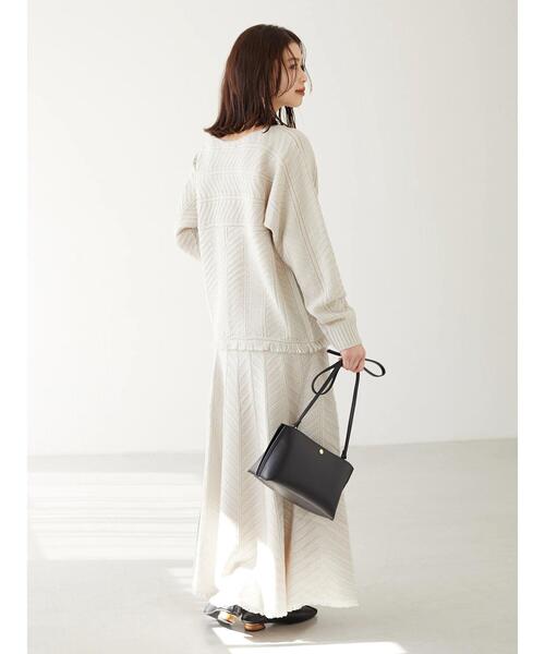 Furryrate（ファーリーレート）の「・furry rate ヘリンボーンドルマンニット＊（ニット/セーター・レディース・グリーン/アイボリー/オレンジ・FREE）」の7枚目の写真