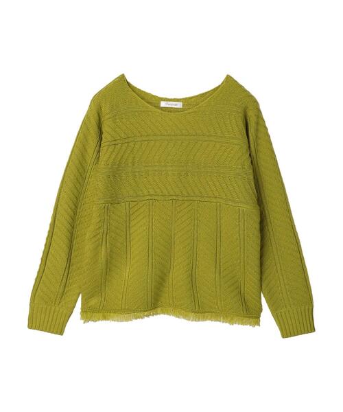 Furryrate（ファーリーレート）の「・furry rate ヘリンボーンドルマンニット＊（ニット/セーター・レディース・グリーン/アイボリー/オレンジ・FREE）」の18枚目の写真