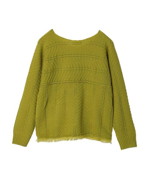 Furryrate（ファーリーレート）の「・furry rate ヘリンボーンドルマンニット＊（ニット/セーター・レディース・グリーン/アイボリー/オレンジ・FREE）」の19枚目の写真