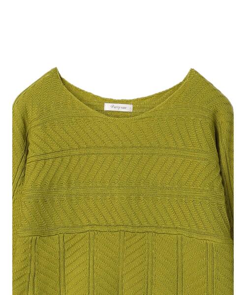 Furryrate（ファーリーレート）の「・furry rate ヘリンボーンドルマンニット＊（ニット/セーター・レディース・グリーン/アイボリー/オレンジ・FREE）」の20枚目の写真