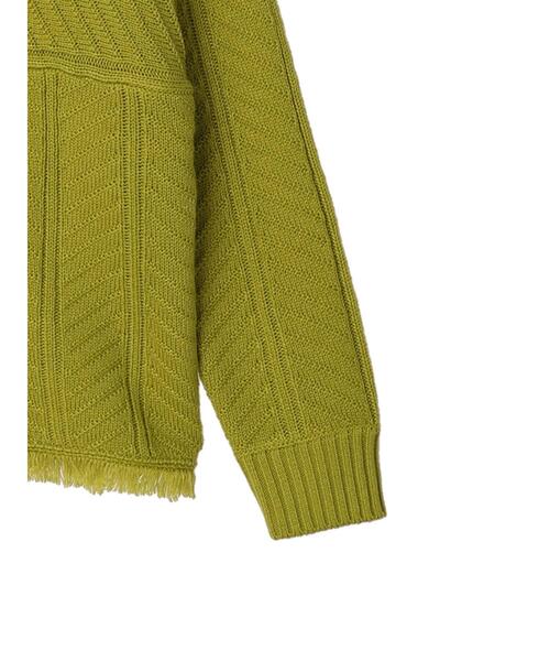 Furryrate（ファーリーレート）の「・furry rate ヘリンボーンドルマンニット＊（ニット/セーター・レディース・グリーン/アイボリー/オレンジ・FREE）」の21枚目の写真