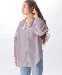 niko and... | ミニギンガムレースアップブラウス(シャツ/ブラウス)