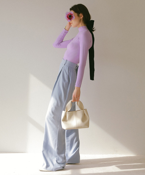 EFOLE（エフォル）の「【EFOLE】 タックハンドル トートバッグ（トートバッグ・レディース・ホワイト/ブラック・FREE）」の12枚目の写真