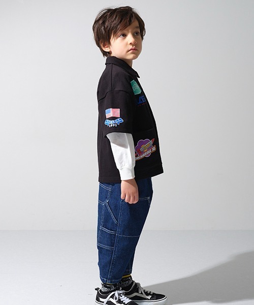 XLARGE KIDS(エクストララージキッズ)の「デニムワーク7分丈パンツ(デニムパンツ・キッズ・ブラック/ネイビー/ライトグレー・100cm/90cm/120cm/130cm/140cm/110cm)」の22枚目の写真