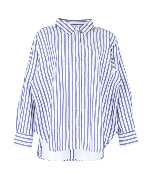 coca（coca）（コカ）の「＼新色登場／ビッグストライプシャツ（シャツ/ブラウス・レディース・ブラック/ブルー/B/A・ONE SIZE/S/M/L）」の16枚目の写真