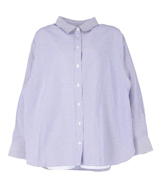 coca（coca）（コカ）の「＼新色登場／ビッグストライプシャツ（シャツ/ブラウス・レディース・ブラック/ブルー/B/A・ONE SIZE/S/M/L）」の17枚目の写真