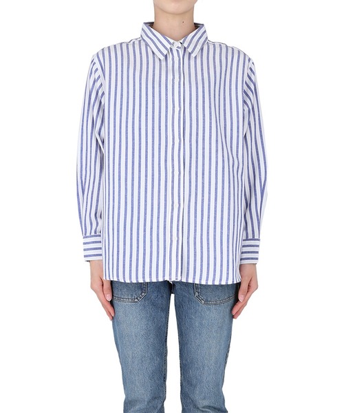 coca（coca）（コカ）の「＼新色登場／ビッグストライプシャツ（シャツ/ブラウス・レディース・ブラック/ブルー/B/A・ONE SIZE/S/M/L）」の18枚目の写真