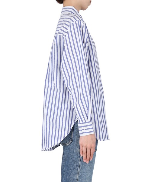 coca（coca）（コカ）の「＼新色登場／ビッグストライプシャツ（シャツ/ブラウス・レディース・ブラック/ブルー/B/A・ONE SIZE/S/M/L）」の19枚目の写真