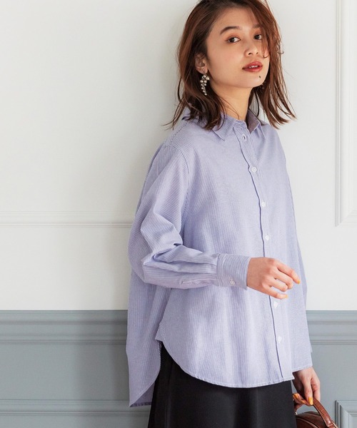 coca（coca）（コカ）の「＼新色登場／ビッグストライプシャツ（シャツ/ブラウス・レディース・ブラック/ブルー/B/A・ONE SIZE/S/M/L）」の14枚目の写真