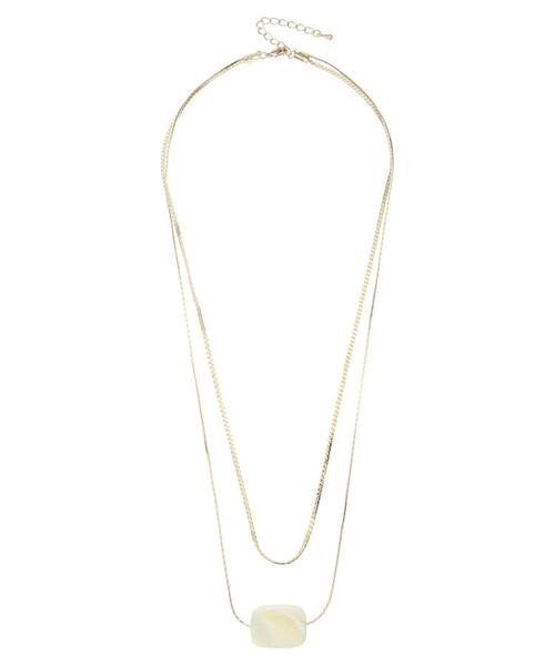 earth music&ecology（アースミュージックアンドエコロジー）の「シェルトップ2連ネックレス（ネックレス・レディース・ゴールド・FREE）」の5枚目の写真