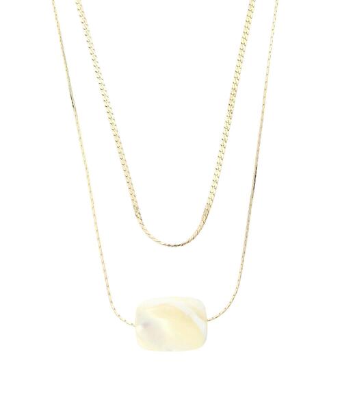 earth music&ecology（アースミュージックアンドエコロジー）の「シェルトップ2連ネックレス（ネックレス・レディース・ゴールド・FREE）」の7枚目の写真