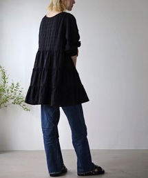 UNFIELD | 【2022S/S New Arrival】シャーリングティアードミニワンピース(チュニック)